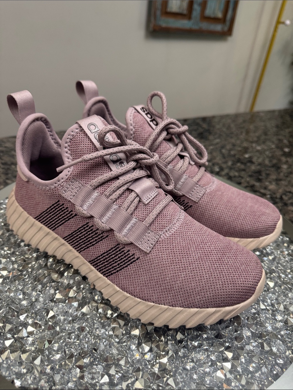 adidas kaptir flow Knit Runner Sneakers in Dusty Mauve